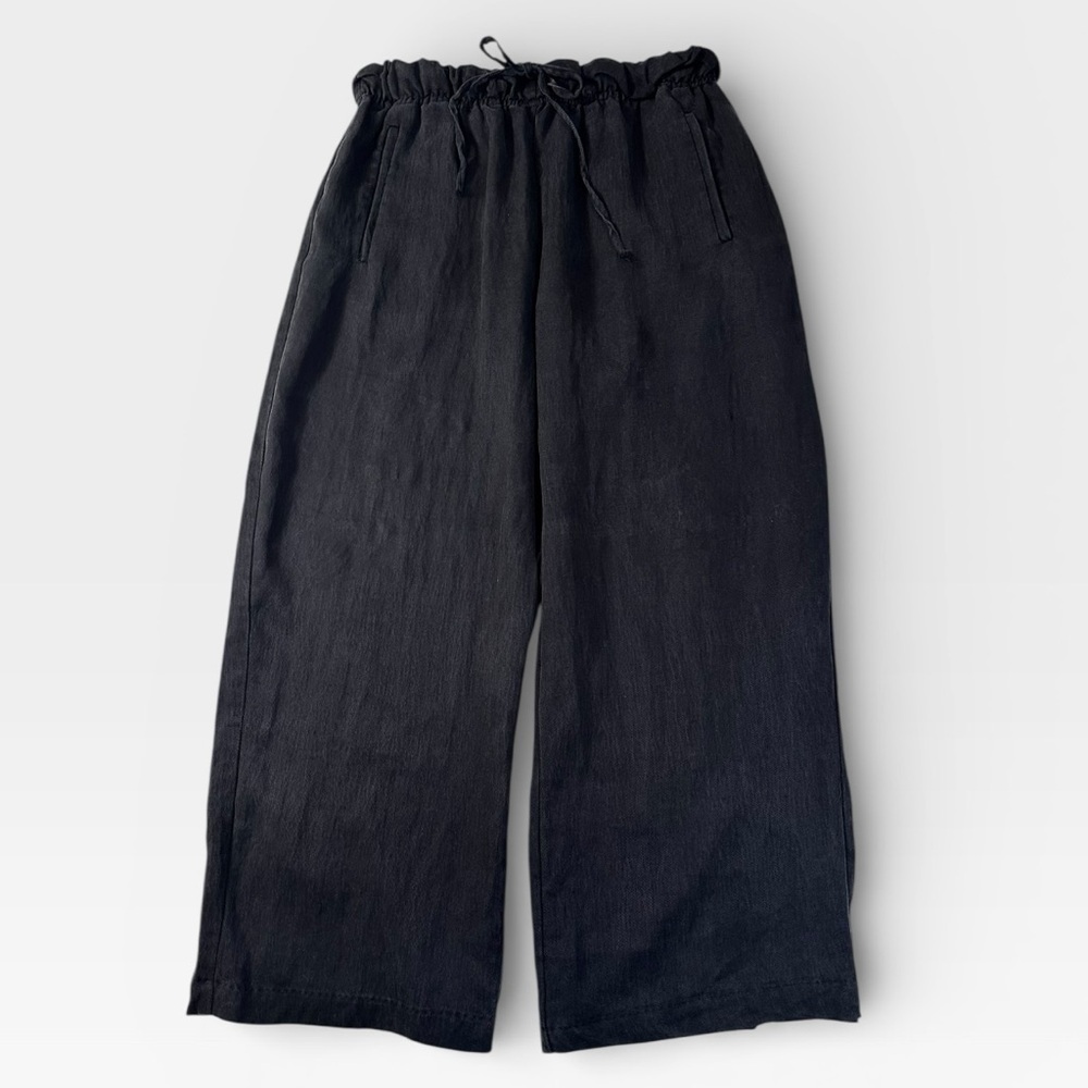 INDUSTRY Republic Clothing Tie Front Wide Leg Black Pants Small/Medium